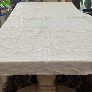 Hotel Collection King Size Linen Flat Sheet Tan Minimal